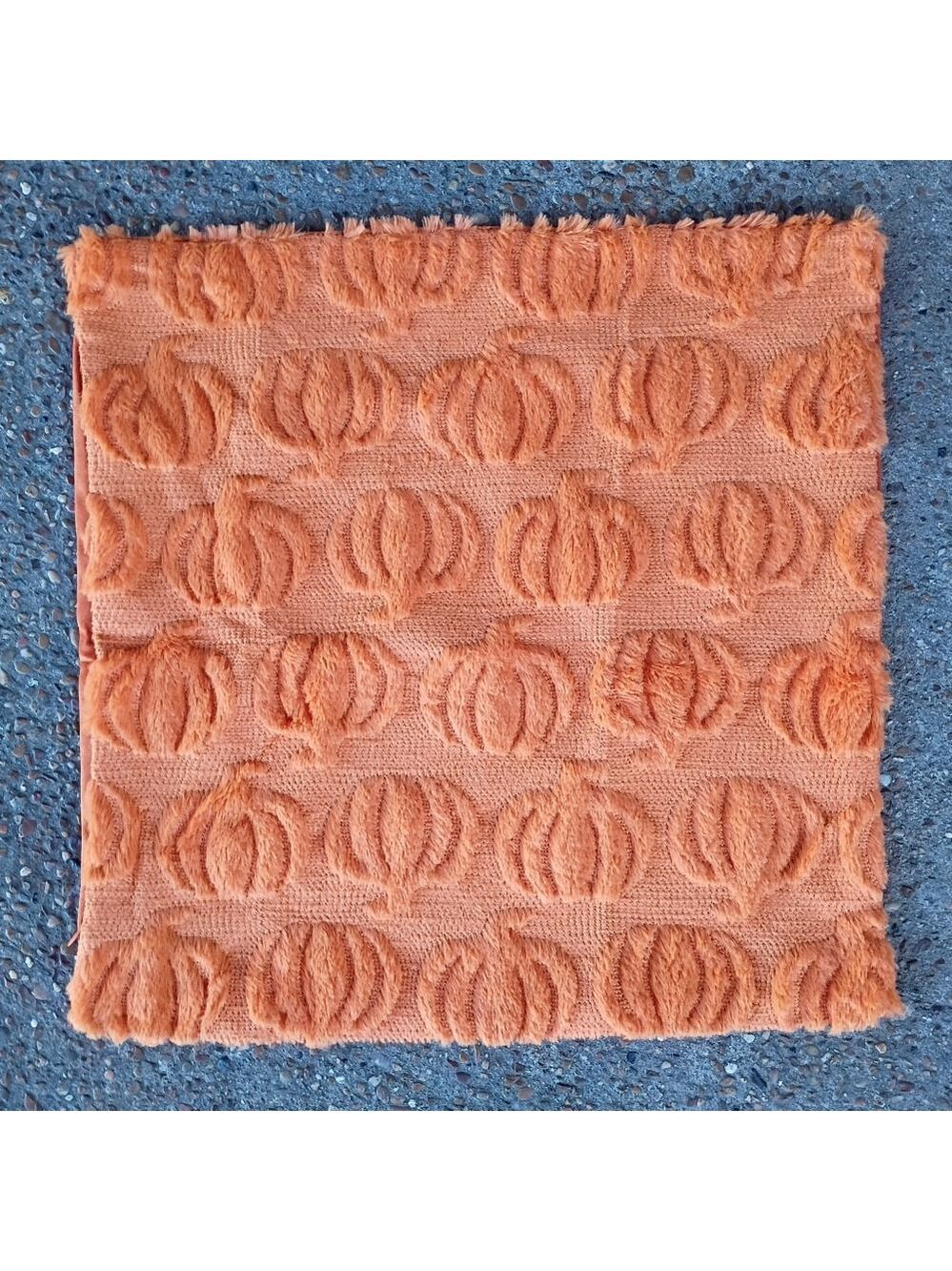 2/$10 Orange Pumpkin Pattern Textured Throw Pillow Cover Case
